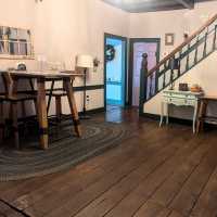 The Hearth Room has a bar-height table and stools perfect for enjoying an afternoon cup of tea.