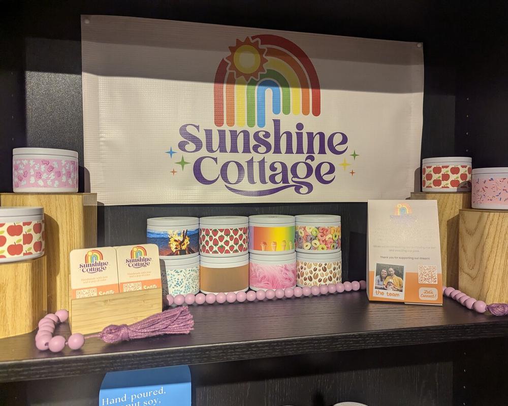 A number of candle stands offer locally crafted offerings.