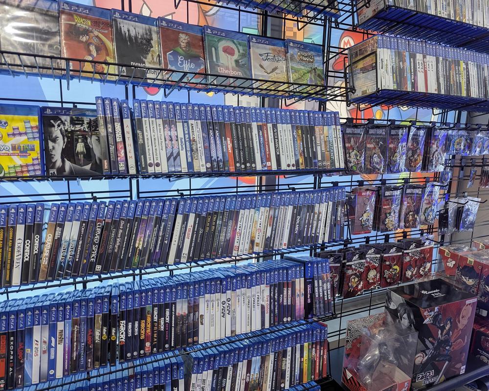 New and used video games for systems including the Atari, NES, Playstation, and current gen consoles.