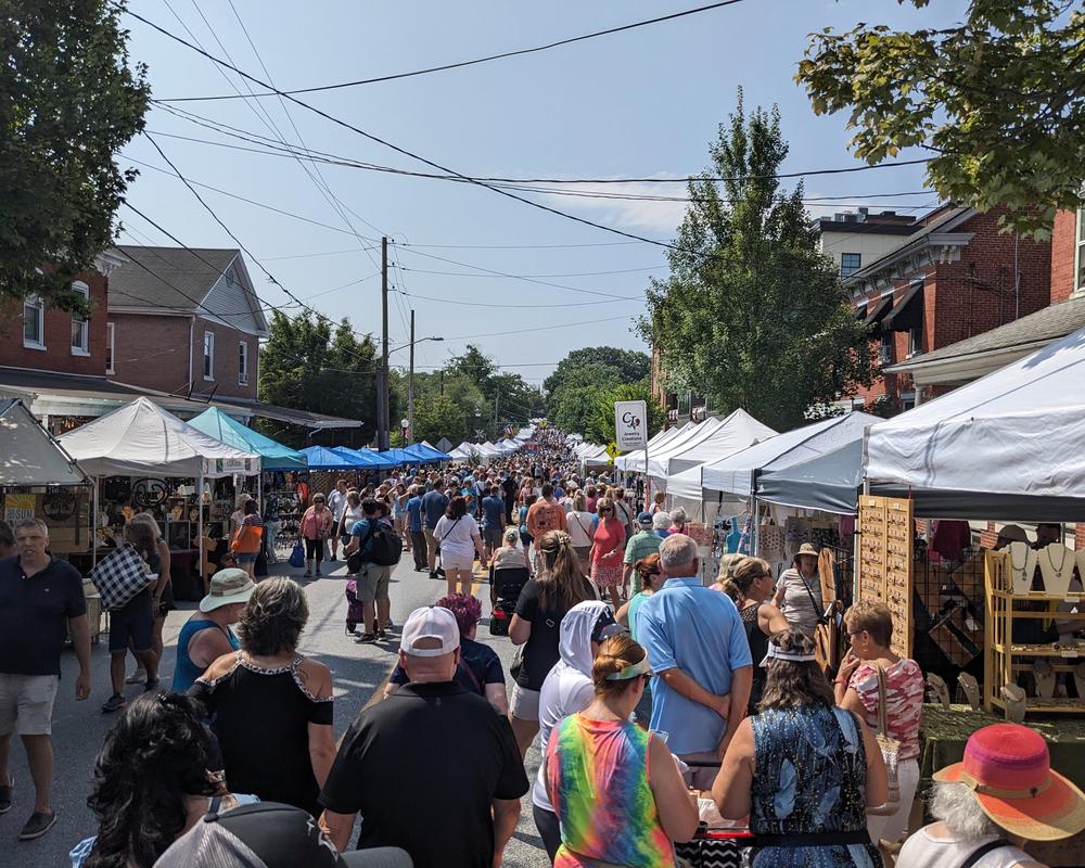 Vendors stretch as far as the eye can see down East Main Street.