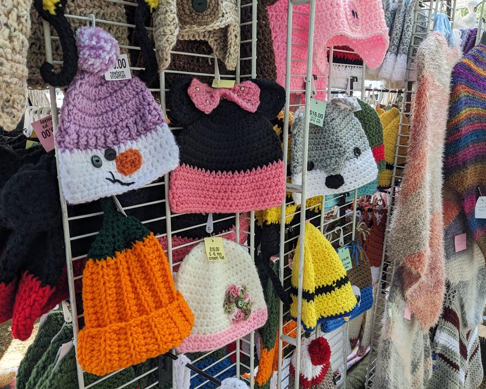 Crocheted hats are among the many items you'll find at the craft show.