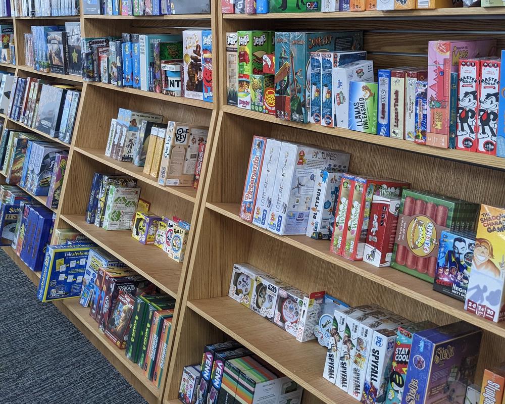In addition to the wide selection of new board and card games, there is also a used and rental section.